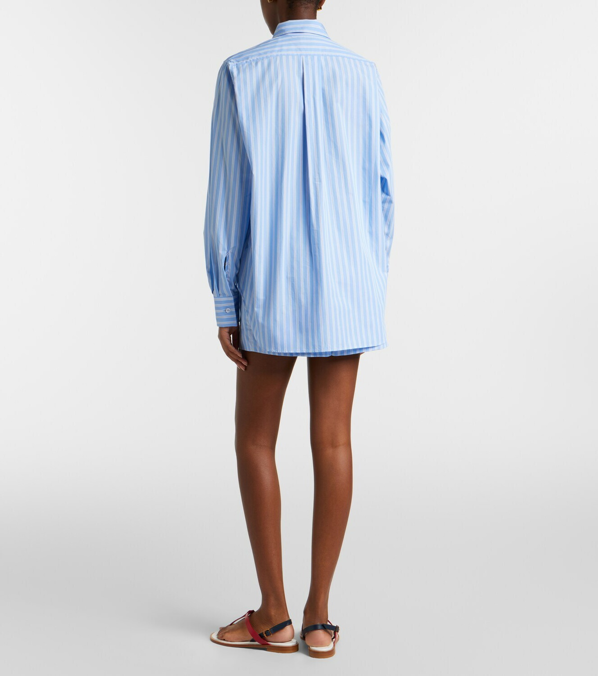Hunza G Striped cotton poplin shorts