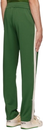 Palm Angels Green Striped Track Pants