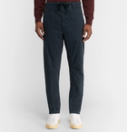 Aspesi - Slim-Fit Cotton-Twill Drawstring Trousers - Blue