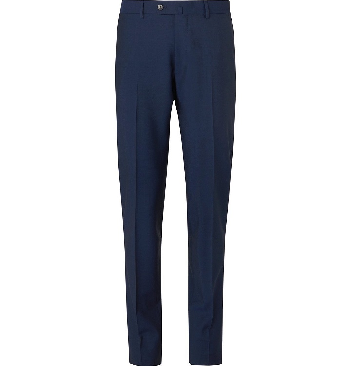 Photo: Caruso - Navy Aida Slim-Fit Wool and Mohair-Blend Suit Trousers - Blue