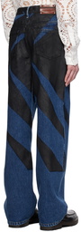 Dries Van Noten Blue Printed Jeans