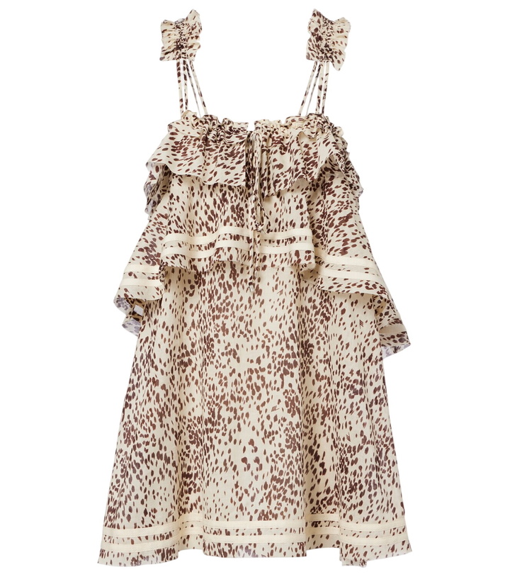 Photo: The Attico Leopard-print ruffled cotton minidress