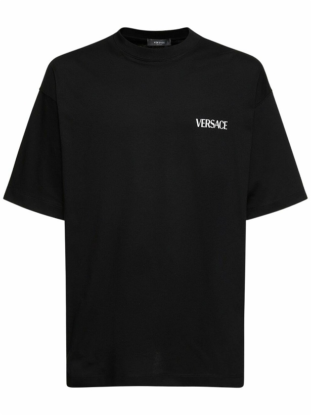 Photo: VERSACE - Logo Cotton Jersey T-shirt