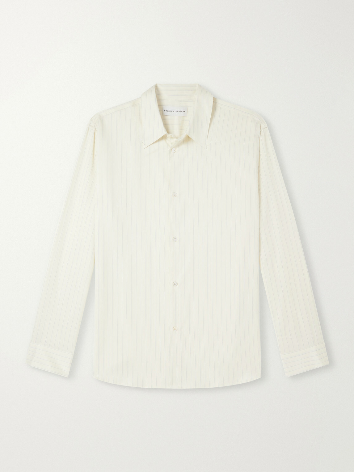 Studio Nicholson - View Striped Silk and Cotton-Blend Shirt - Neutrals