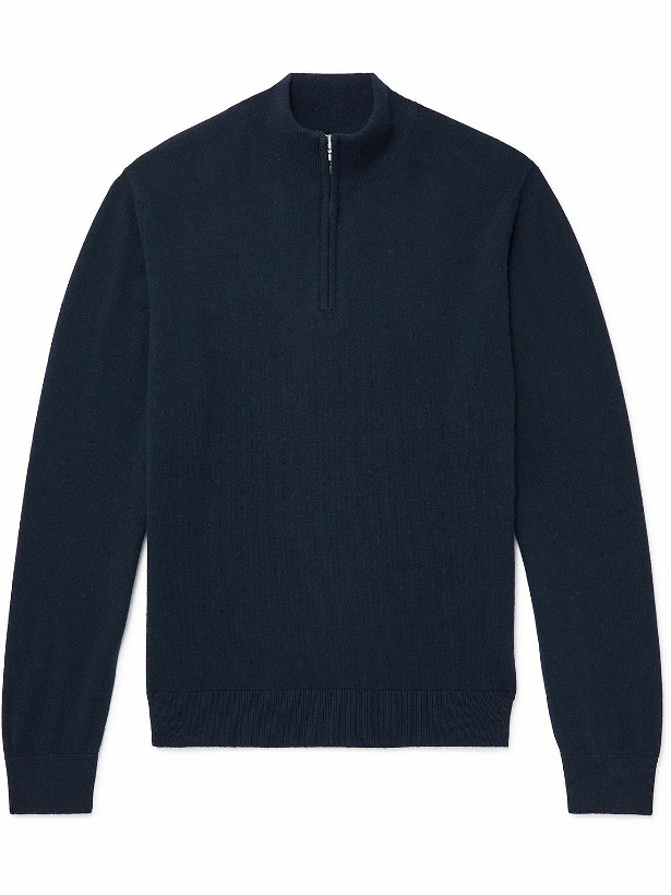 Photo: Sunspel - Cashmere Half-Zip Sweater - Blue