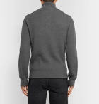 TOM FORD - Ribbed Wool and Cashmere-Blend Half-Zip Sweater - Gray