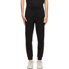 Hugo Black and Red Stripe Logo Sweatpants