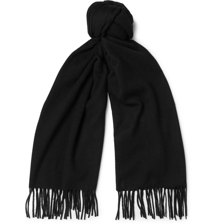 Photo: Acne Studios - Canada Narrow Wool Fringed Scarf - Black