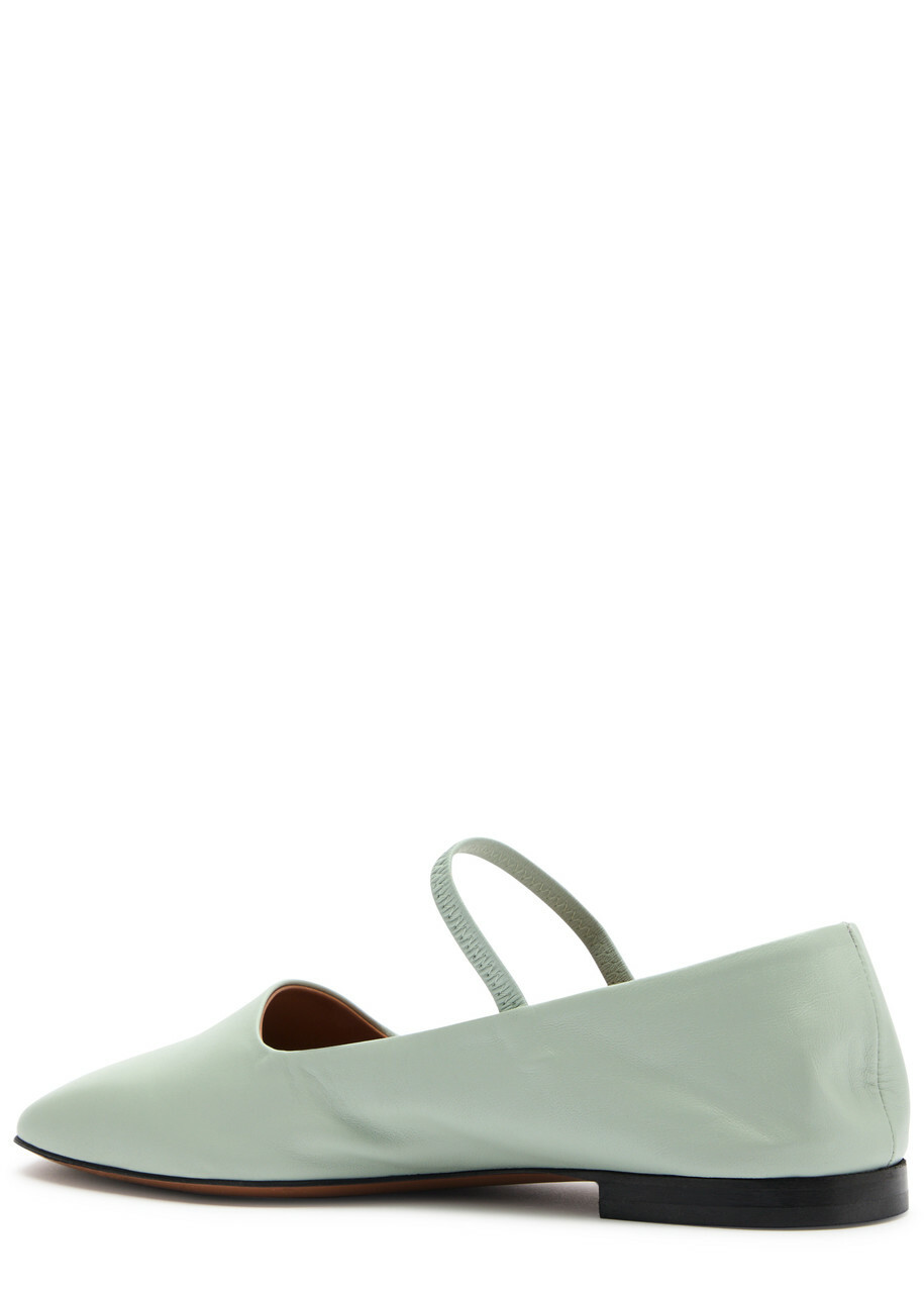 Atp Atelier Petina Leather Ballet Flats Light Green