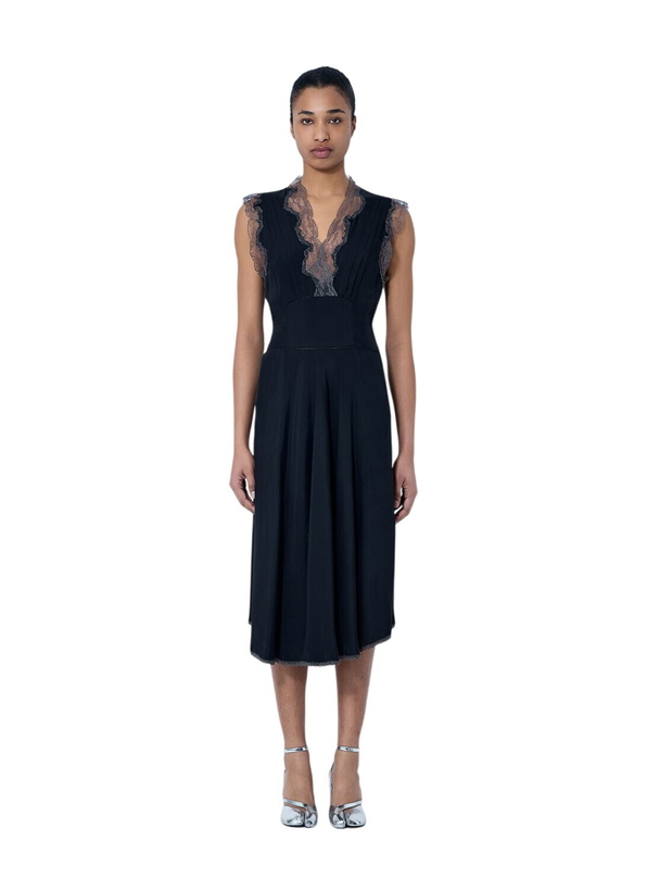 chinese dress ladies MM6 Maison Margiela-lace-detail maxi dress-S62DG0019MTN009 962 – Dope main image 1