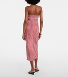 Posse Ebony gingham lace-trimmed cotton-blend midi dress
