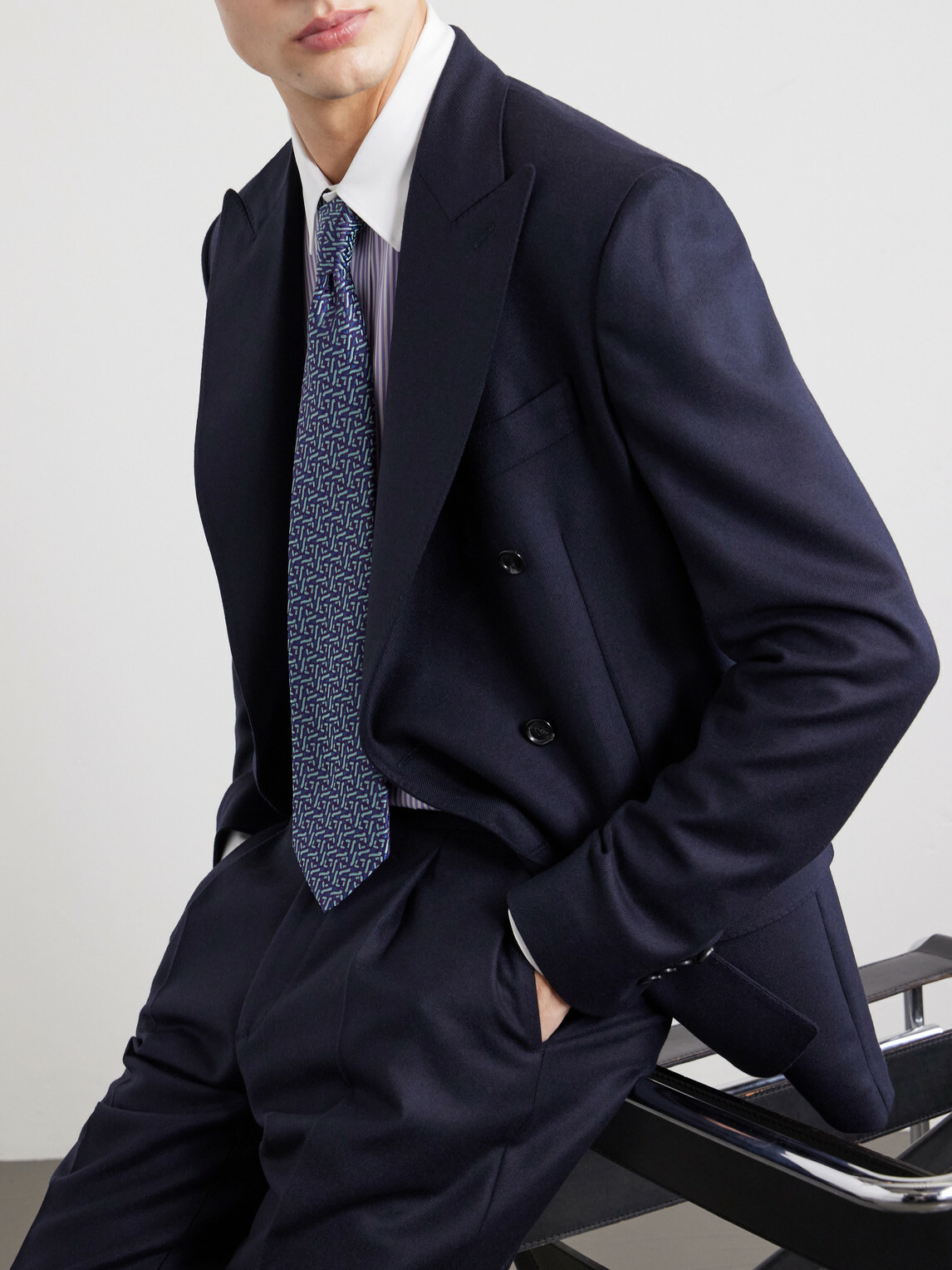 De Petrillo - Sorrento Wool-Twill Suit Jacket - Blue