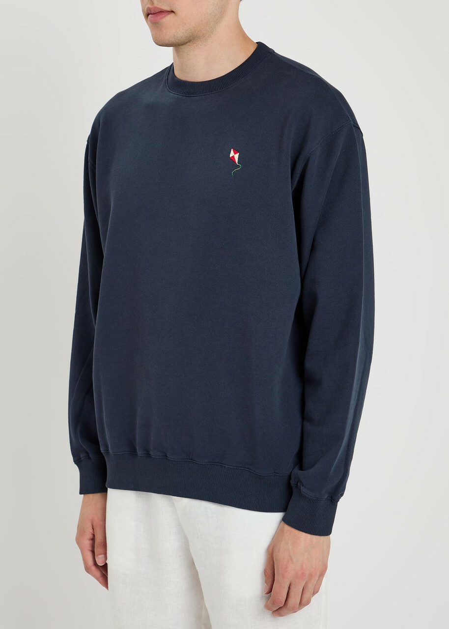 Forét Embroidered Cotton Sweatshirt Navy