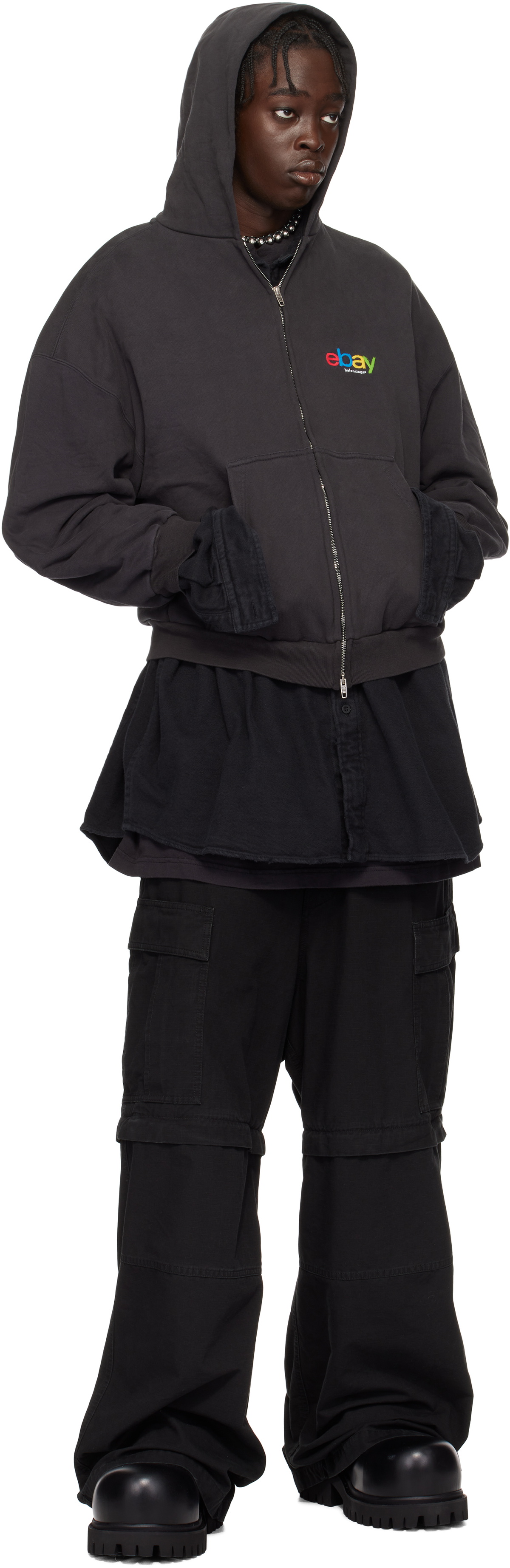 Balenciaga Black eBay Edition Zip-Up Hoodie Balenciaga