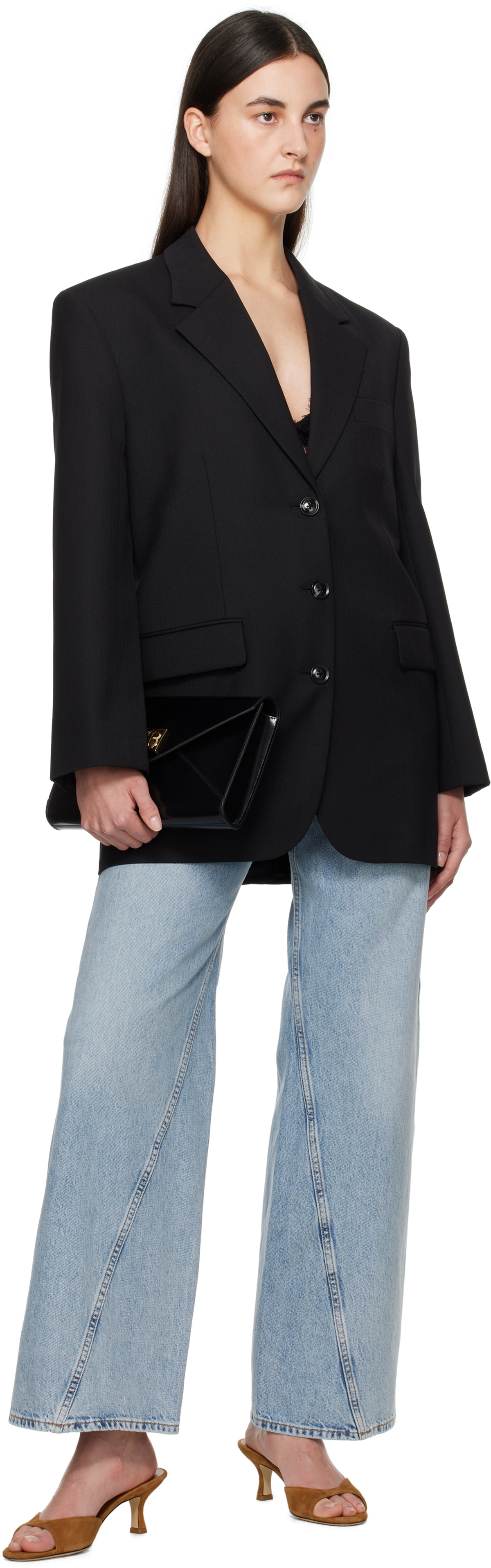 ANINE BING Black Elly Clutch Bag
