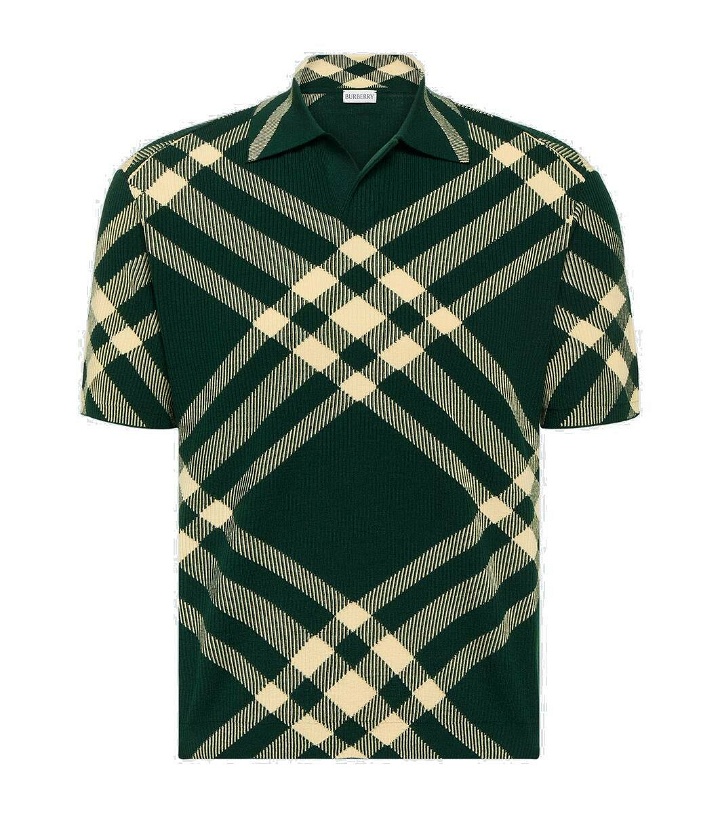 Photo: Burberry Checked wool-blend polo shirt
