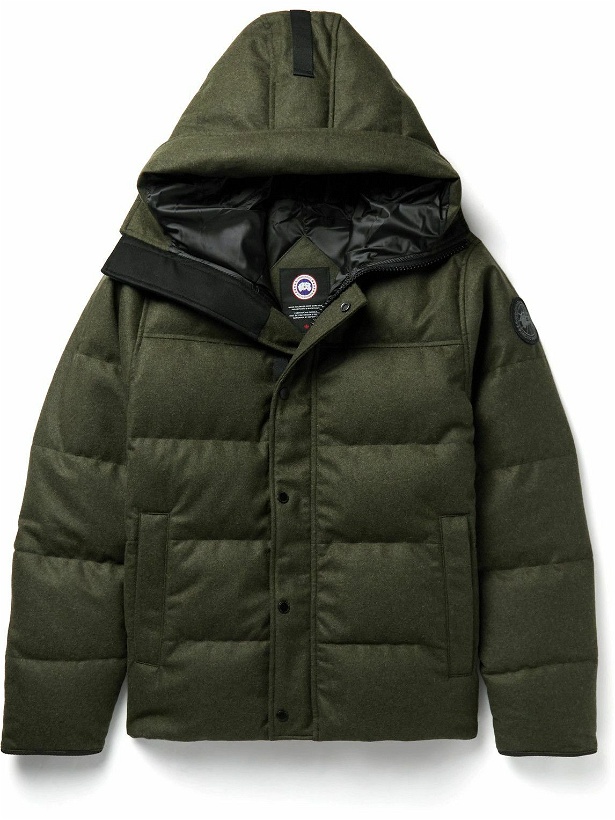 Photo: Canada Goose - Macmillian Logo-Appliquéd Quilted Recycled Wool-Blend Hooded Down Parka - Green