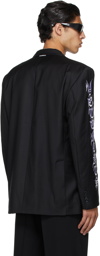 VETEMENTS Black Embroidered Gothic Logo Blazer
