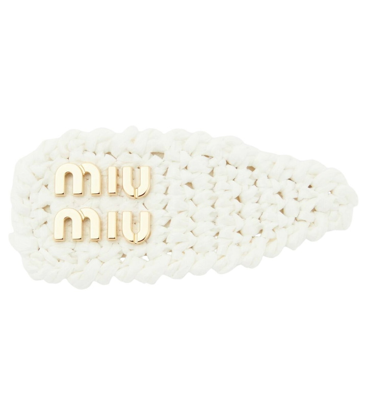 Photo: Miu Miu Logo crochet hair clip