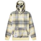 Butter Goods Men's Heavyweight Plaid Hoody in Charcoal/Zest