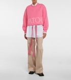 Patou Cropped cotton jersey sweater