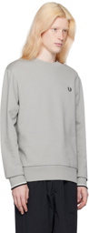 Fred Perry Gray Embroidered Sweatshirt