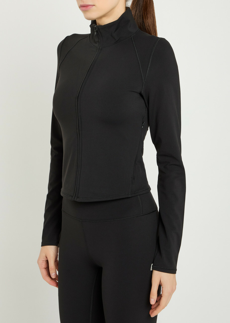 Vuori All The Feels zip up Stretch-jersey top Black