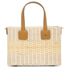 Mark Cross Beige and Brown Rattan Manray Tote