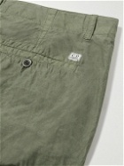 C.P. Company - Ba-Tic Straight-Leg Logo-Appliquéd Crinkled-Cotton Cargo Trousers - Green