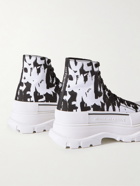 Alexander McQueen - Exaggerated-Sole Printed Canvas Boots - White