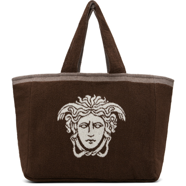 Photo: Versace Brown Cotton-Terry Jacquard Tote