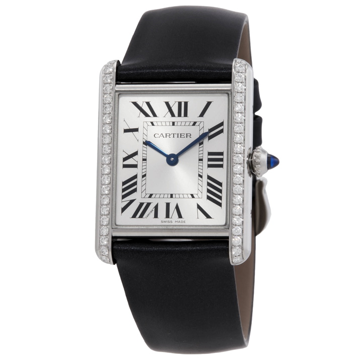 Photo: Cartier Tank Quartz Diamond Silver Dial Ladies Watch W4TA0030