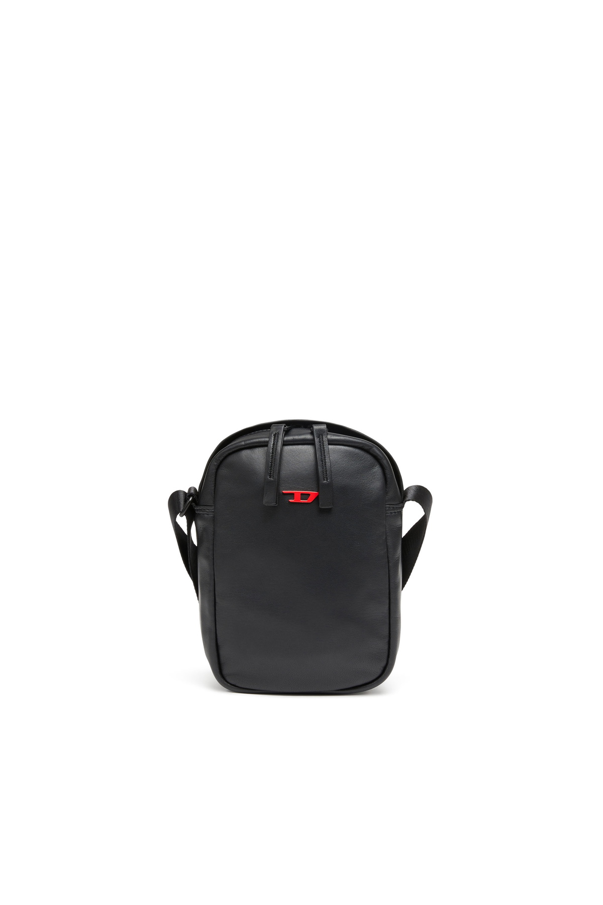 Diesel Rave-Leather crossbody bag with metal D - Crossbody Bags Mens in ...