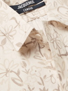 JACQUEMUS - Moisson Oversized Floral-Print Cotton and Linen-Blend Shirt - Neutrals