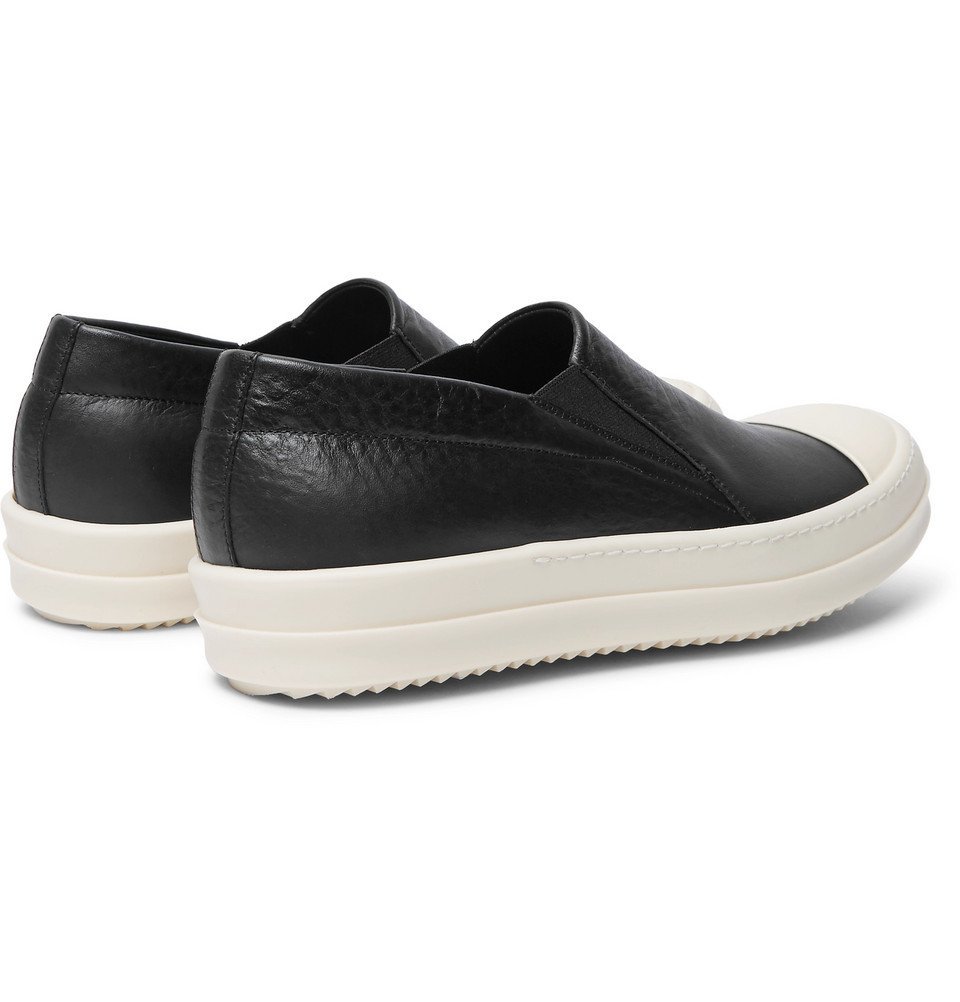 Rick Owens - Boat Leather Slip-On Sneakers - Men - Black Rick Owens