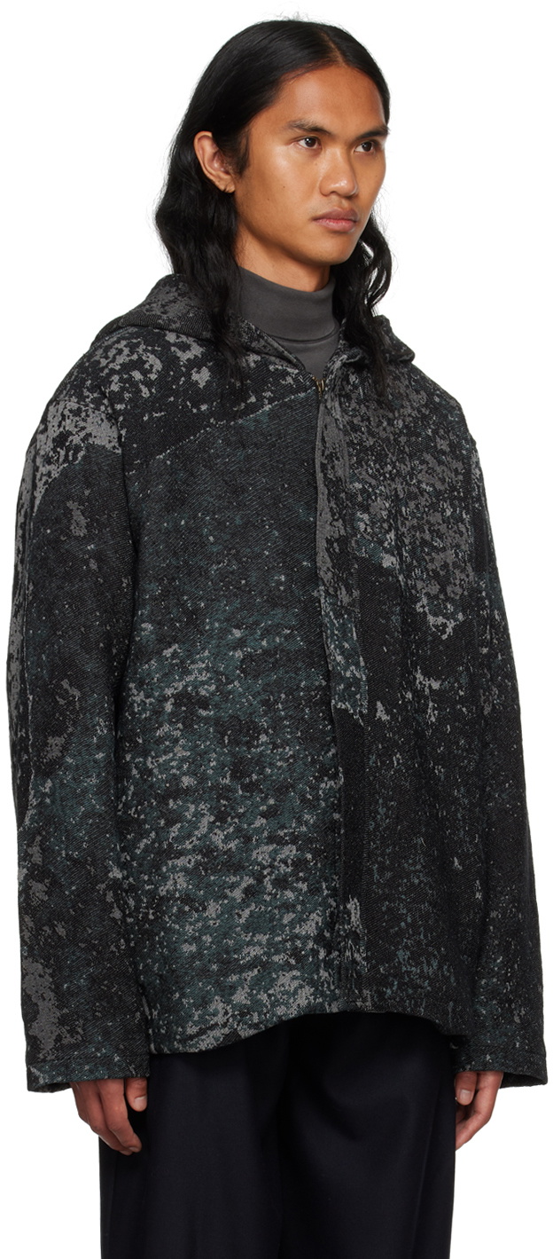 Serapis Gray & Blue Hooded Jacket
