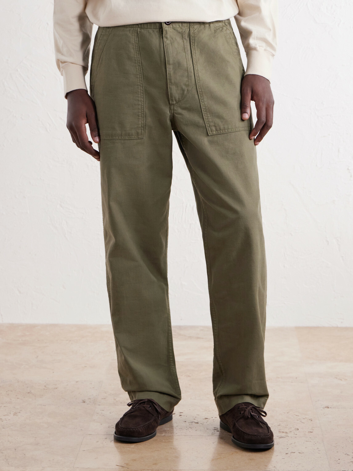 Drake's - Straight-Leg Drawstring Cotton-Twill Trousers - Green