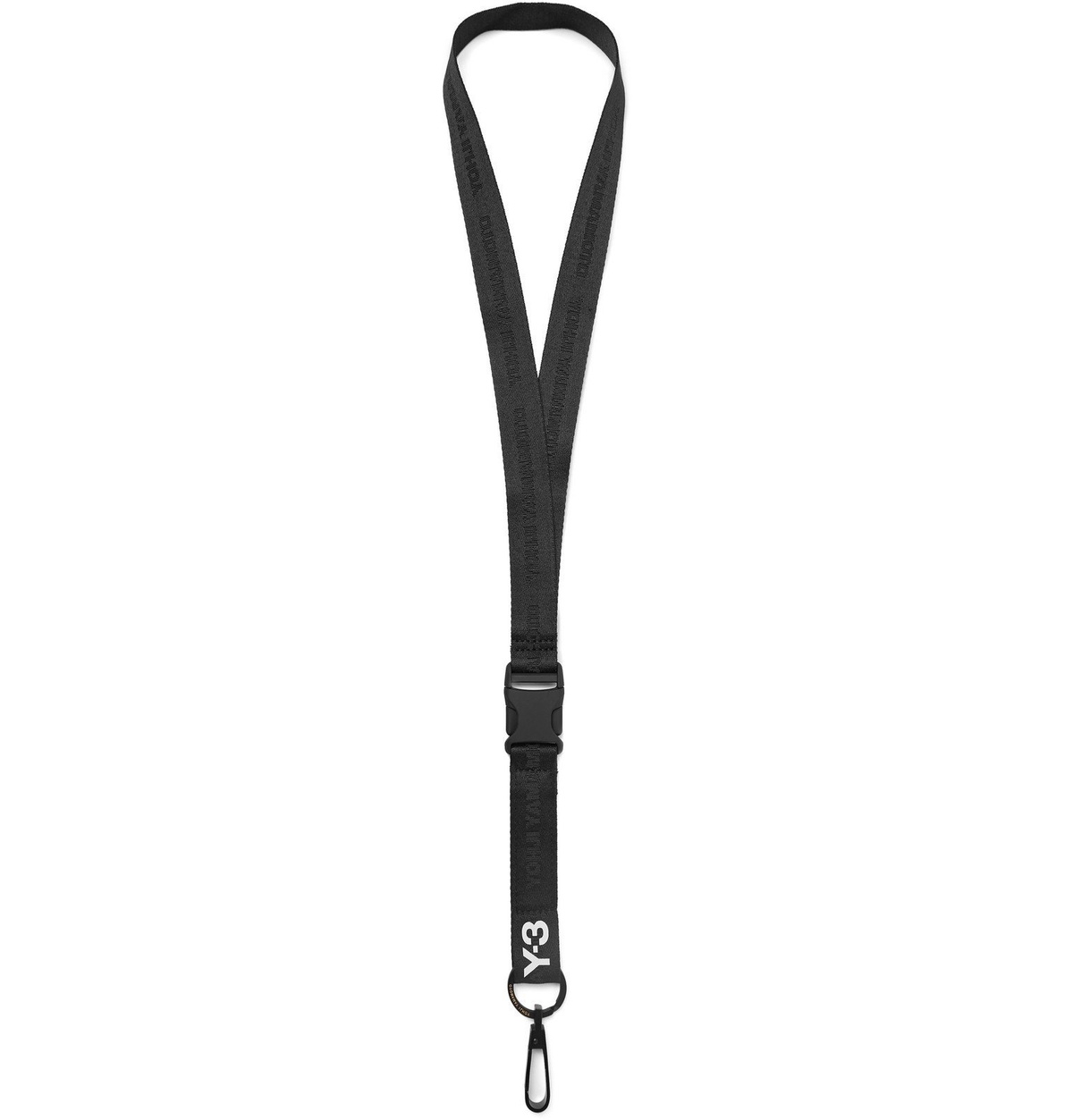 Y-3 Lanyard Calf-Leather Wallet - Black for Men