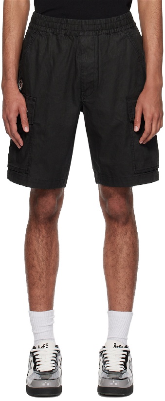 Photo: AAPE by A Bathing Ape Black Garment-Dyed Cargo Shorts