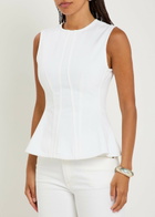 Agolde Corbin Peplum-hem Denim top White