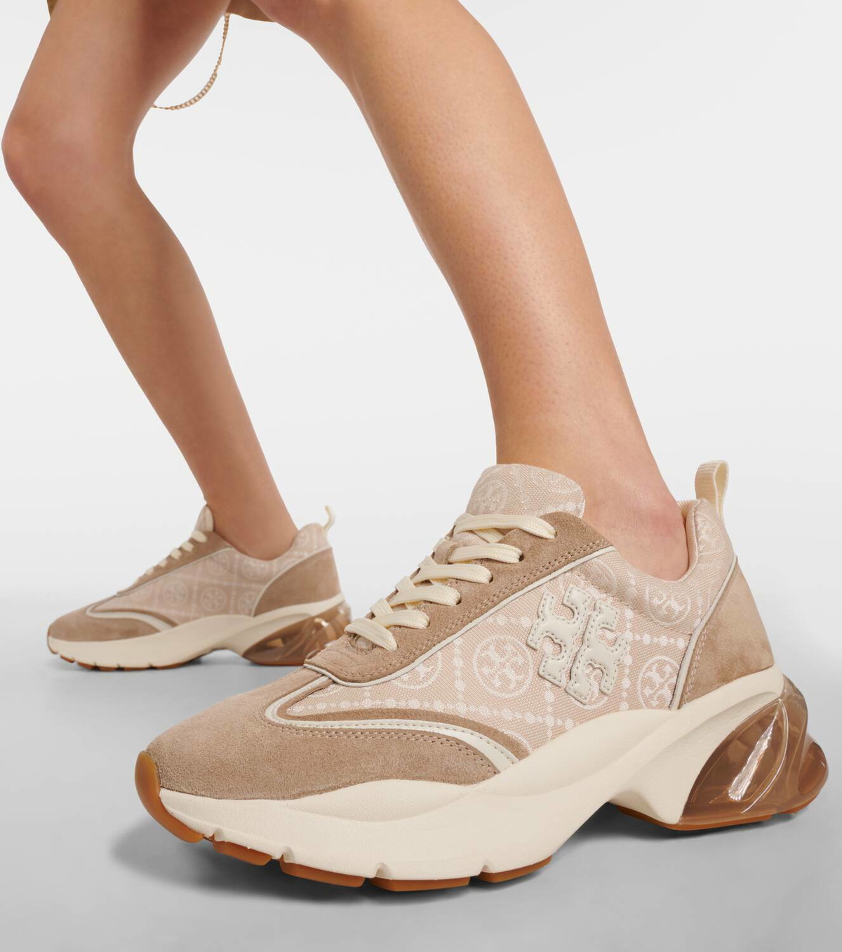 Tory Burch Good Luck T Monogram leather sneakers