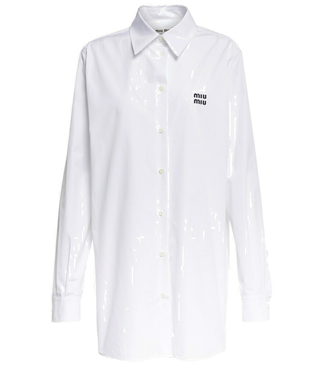 Miu Miu Embroidered cotton poplin shirt Miu Miu