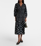 Velvet Elen embroidered cotton midi dress
