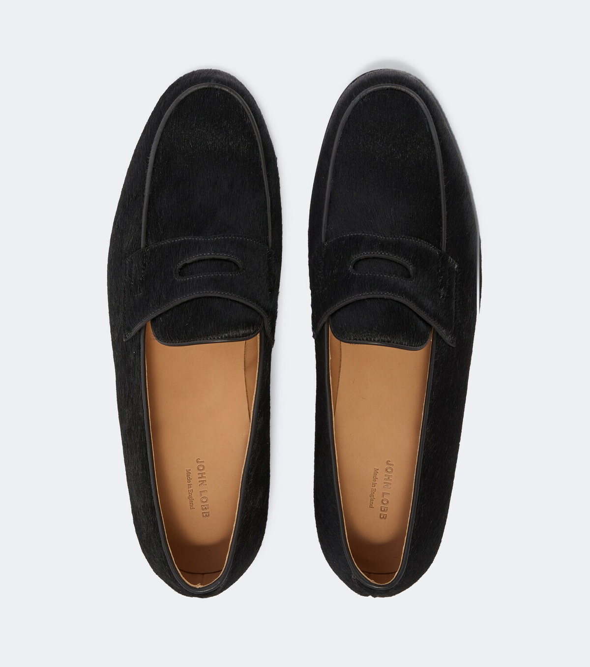 John Lobb Lopez calf hair penny loafers