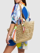 PUCCI Basket Straw & Twill Shoulder Bag