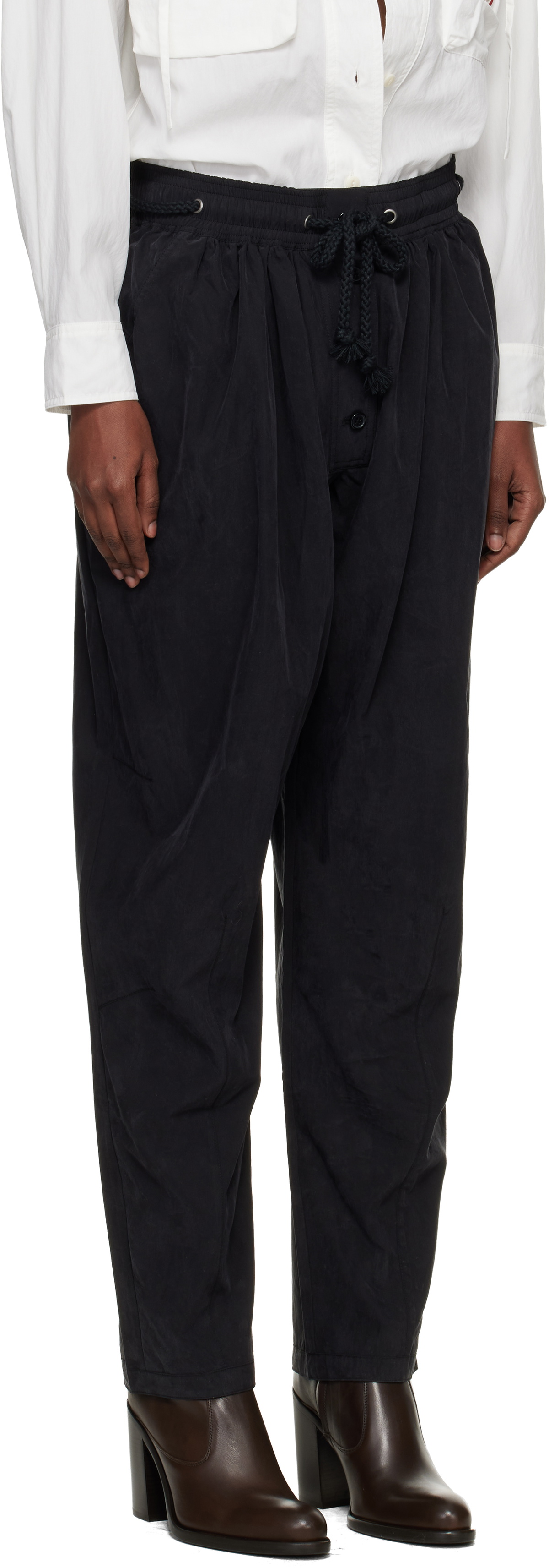 Isabel Marant Black Falcona Fluid Satiny Trousers
