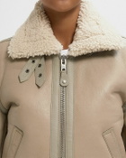 Schott NYC LCW1257 JACKET Beige Womens Bomber Jacket