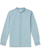 Officine Générale - Gaston Grandad-Collar Cotton-Chambray Shirt - Blue