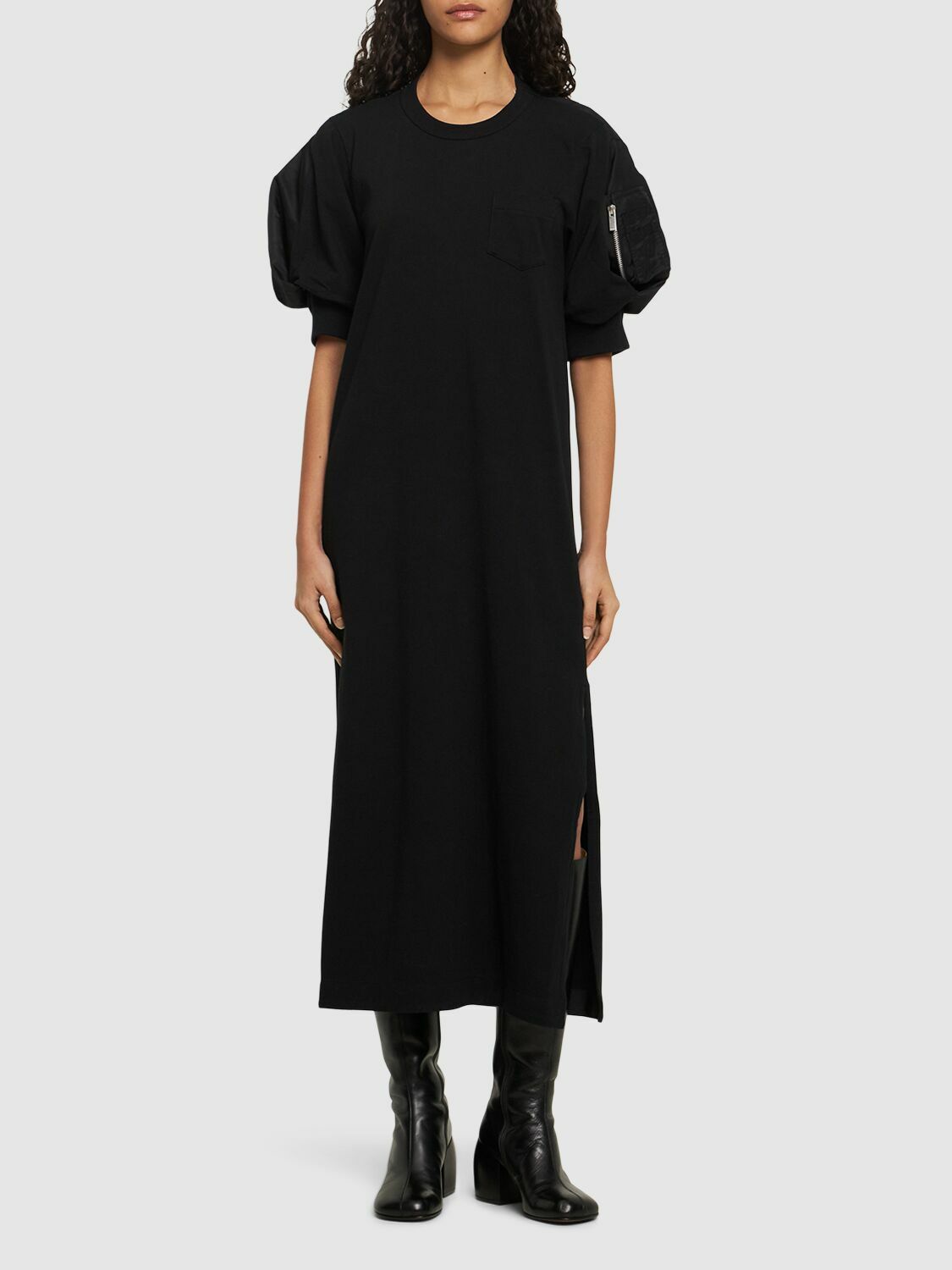 SACAI - Nylon Twill & Jersey Long Dress Sacai SACAI - Nylon Twill & Jersey Long Dress Sacai