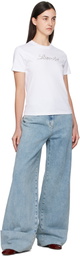 Lanvin White 'Lanvin' Bead Embroidered T-shirt